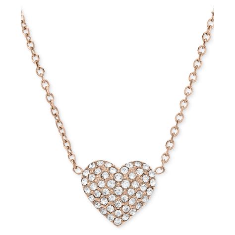 michael kors rose gold arrow necklace|Michael Kors gold heart necklace.